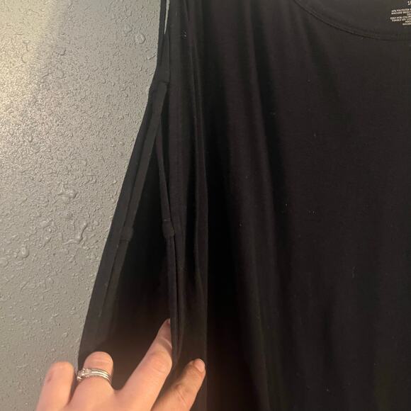 Lane Bryant womens black 18/20 yoga shirt long peekaboo sleeves soft Athleisure - Picture 4 of 8